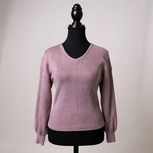[WOMEN] GRL 🇯🇵 Plum Knit Bell-Sleeve Sweater JP Free (S/M)